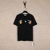 Correct version offow rainbow gradient arrow twill cashew flower graffiti short-sleeved t-shirt