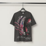 American valley washed distressed printing short-sleeved t-shirt valeforever hoodie sweatshirt long