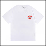 Export wholesale niche american fashion rhu flag floralsprinting double yarn pure cottoncasualloose couple short-sleeved t
