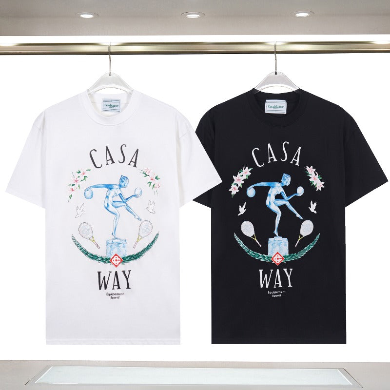 Casablanca spring/summer dreamland: starry castle casa letter logo short sleeve couple's tee