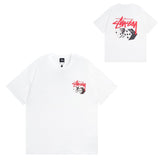 Summer running volume stussy short-sleeved t-shirt dice black eight ice cream comfy basics american couple summer t