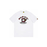 Top-tier! sanrio ou family summer bape seamless crewneck g pure cotton short-sleeve t-shirt for men