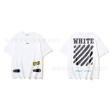 European and american spring/summer ow gradient arrow graphic crew neck short sleeve t-shirt