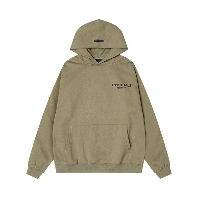 Fog season 8 essentials flocked silicone printing couple loose hooded sweatshirt pants
