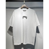 [gram] am flow paint graffiti letter starry sky classic logo print short sleeve couple t-shirt