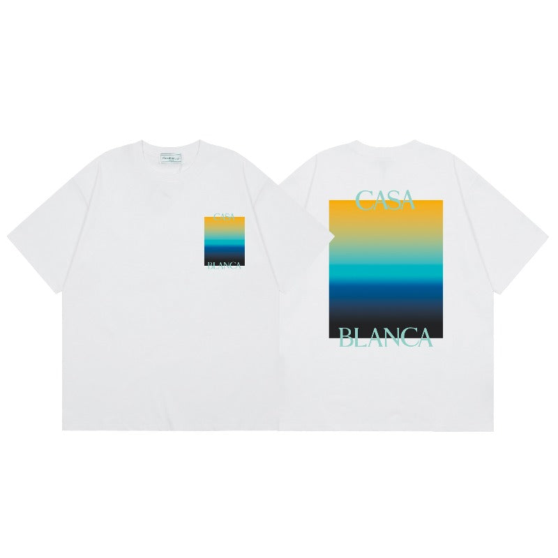 Summer collection: casa casablanca print oversized short-sleeve t-shirt - premium heavyweight cotton