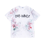 Spring/summer ow splatter graffiti arrow graphic crewneck short sleeve tee