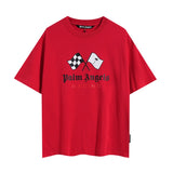 Summer trendy short-sleeve tee with back logo print - couple's fashion