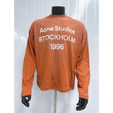 Cross-border insa washed and distressed old letter printing high street long-sleeved loose couple