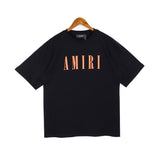 Cross-border wholesale correct version am splash ink flow paint camouflage starry sky graffiti letter short-sleeved high street couple t