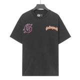 Cross-border wholesale high version gods short-sleeved heavy weight washed fog high street skull pure cotton printed round