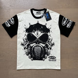 pa long sleeve t-shirt palm tree back letter big logo bat sleeve os dropped shoulders