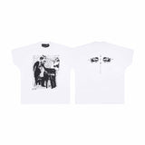 Erd rich second generation loose version american trend quiet eye printing round neck short sleeve t-shirt couple outfit