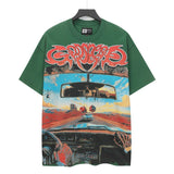 high version gods short sleeve heavy weight washed fog high street skull pure cottonprinting round