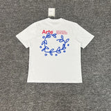 Arte summer tshirt student tops blue rose printing t-shirt casualloose short sleeve trendy