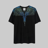 Correct version mb short-sleeved couple outfit colorful wings feather t-shirt marcelo european and american classic