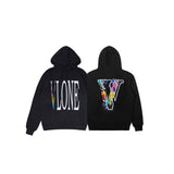Vlone Hoodie Autumn and Winter Color Pot Graffiti Printing