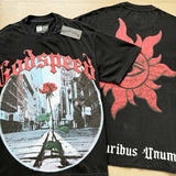 European and american high street gd rock heavy industry washed distressed skull letter speed short sleeve