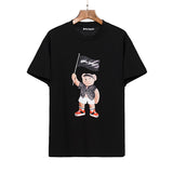 Cross-border foreign trade wholesale pa severed bear short-sleeved ins palm tree large logo back letter bat