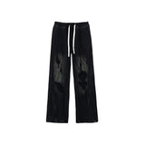 Unisex Jeans American Vintage Ripped Washed Jeans High Street