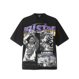 Cross-border wholesale basketball star series short-sleeved tee james star portrait heavy industry washed couple wide