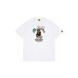 Top-tier! sanrio ou family summer bape seamless crewneck g pure cotton short-sleeve t-shirt for men