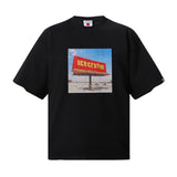 Bbc american high street ice cream flying dog printing short sleeve t-shirt casualshortsloose half lengthjeans summer