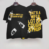 Cough syrup short-sleeved high-quality pure cotton round neck t-shirt fashionprinting breathable short-sleeved summer