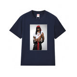 Wholesale export sup streetwear letter print 100% cotton t-shirt - relaxed fit, crew neck, short sleeve