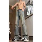Unisex Jeans Vintage Ripped Jeans Men's Summer Trousers
