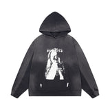 Erd melancholic rich second generation short-sleeved portrait sketch graffiti cross-border new high street loosecasual print