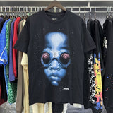 Hs-f summer collection: fog high street washed & distressed heavyweight crew neck graphic tee - couple's style