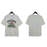 American rhu co-branded marlboro f formula traffic jam coconut tree sunset logo short-sleeved couple t