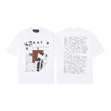 Erd rich second generation loose version american trend quiet eye printing round neck short sleeve t-shirt couple outfit