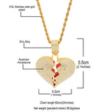 Jewelry Diamond Cracked Heart Pendant St. Valentine's lightning