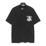 high version gods short sleeve heavy weight washed fog high street skull pure cottonprinting round