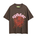 Spder hip hop singer young thug foam letter couple t-shirt pink short
