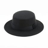 Walter White Hats Autumn and Winter Hat Men's and Women's Retro British Flat Top Flat Brim Woolen Hat