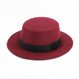 Walter White Hats Autumn and Winter Hat Men's and Women's Retro British Flat Top Flat Brim Woolen Hat