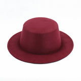 Walter White Hats Autumn and Winter Hat Men's and Women's Retro British Flat Top Flat Brim Woolen Hat