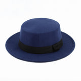 Walter White Hats Autumn and Winter Hat Men's and Women's Retro British Flat Top Flat Brim Woolen Hat