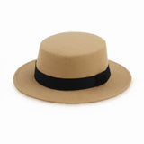 Walter White Hats Autumn and Winter Hat Men's and Women's Retro British Flat Top Flat Brim Woolen Hat
