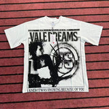 valley washed distressed printed short-sleeved hip-hop loose street t-shirt hooded