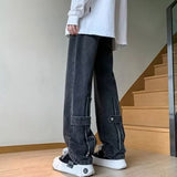 Unisex Jeans Yellow Clay Color Loose Fashion Jeans