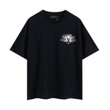 Wholesale foreign trade amir washed distressed tiger head number & letter logo short sleeve t-shirt