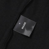 Rhude T Shirts College Badge Printed Cotton Casual Short Sleeve Men and Women