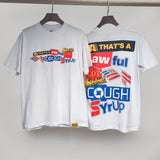 Cough syrup short-sleeved high-quality pure cotton round neck t-shirt fashionprinting breathable short-sleeved summer