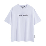 Summer trendy short-sleeve tee with back logo print - couple's fashion