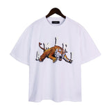 Cross-border wholesale correct version am splash ink flow paint camouflage starry sky graffiti letter short-sleeved high street couple t