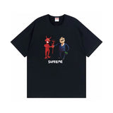 Wholesale export sup streetwear letter print 100% cotton t-shirt - relaxed fit, crew neck, short sleeve